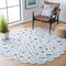 Safavieh 3 x 3 ft. Cape Cod Round Area Rug, Blue & Ivory CAP232M-3R - alternate 2